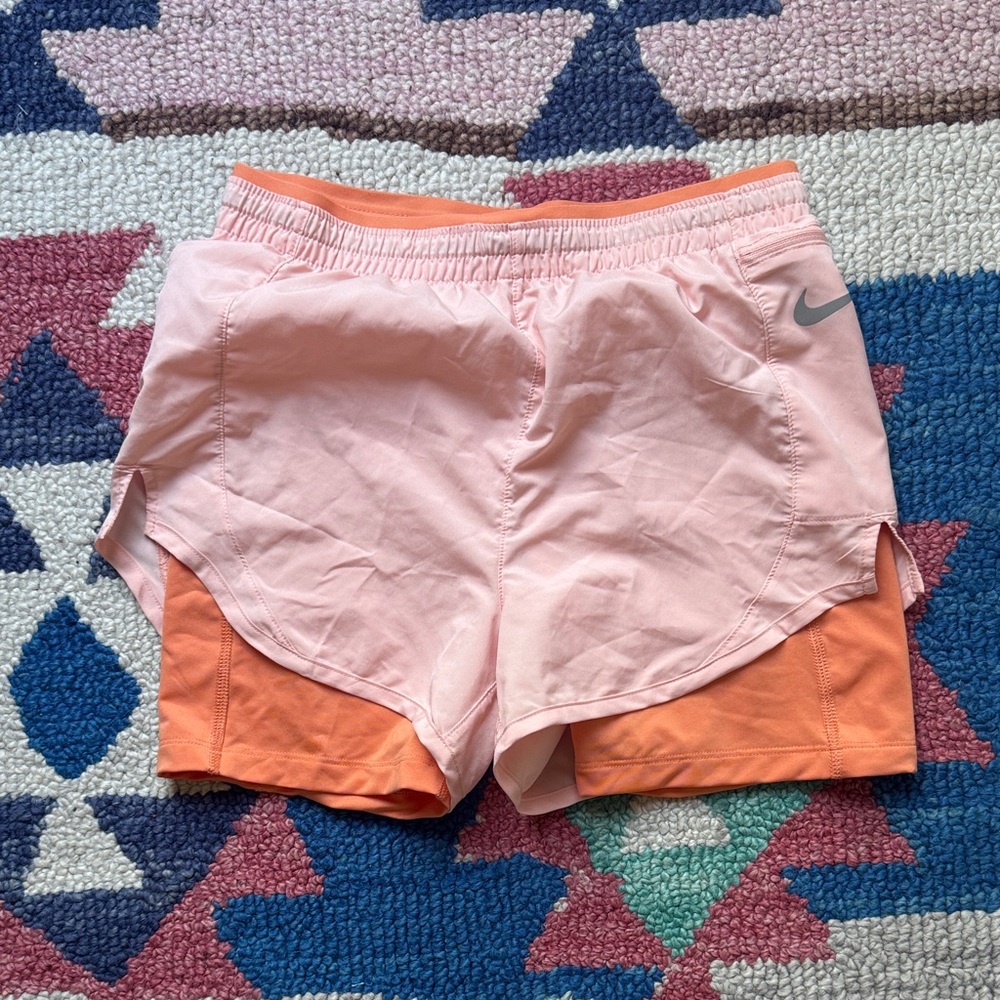 Nike Women's Athletic Shorts in Pink and Orange